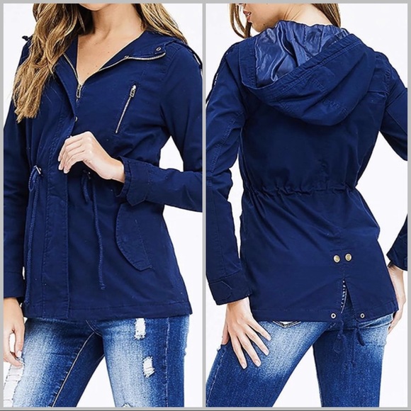 Des Feli Jackets & Blazers - ‼️CLEARANCE‼️ Navy Hooded Jacket